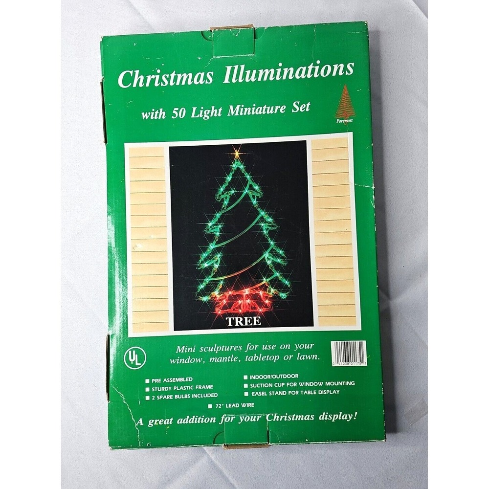 VTG Christmas Illuminations Lighted Christmas Tree 50 Lights UL Foremost
